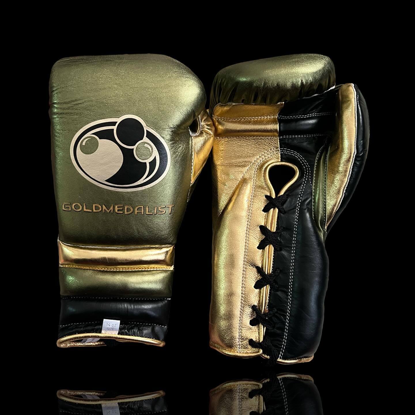 Grant Leather Boxing Set Green/Gold/Black Gloves