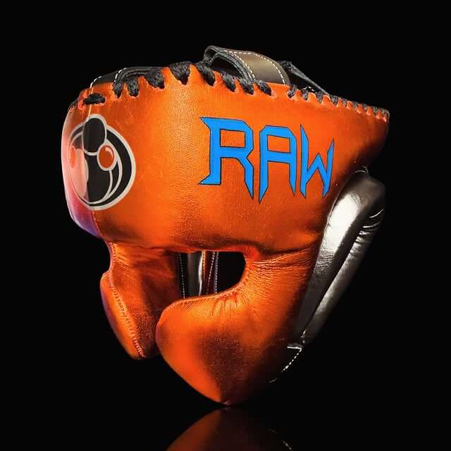 Grant Orange/Black/Blue Boxing Set Headguard Side View