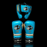 Grant Sky-Blue/Black/Gold Boxing Set Custom Training Gloves Bundle