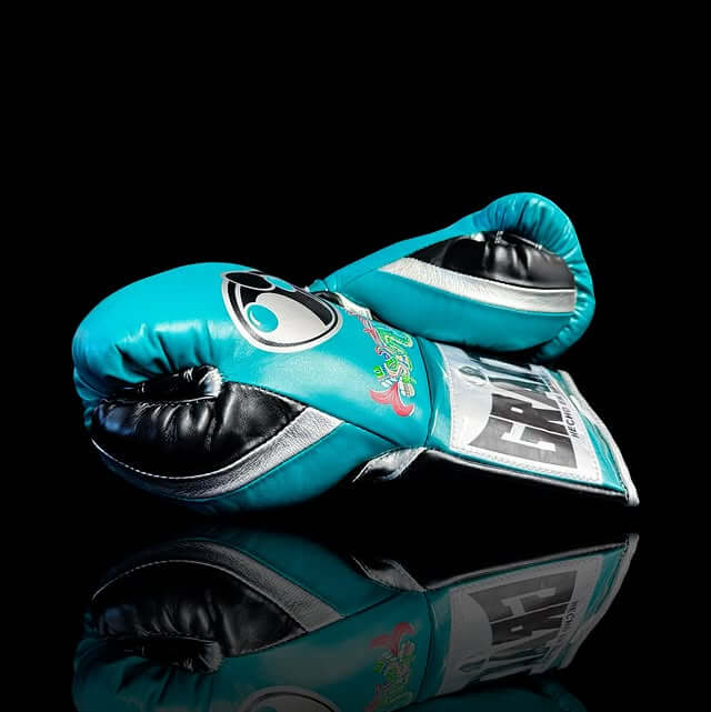 Grant Boxing Gloves Set Sky-Blue/Black/Silver Gloves Thumb View