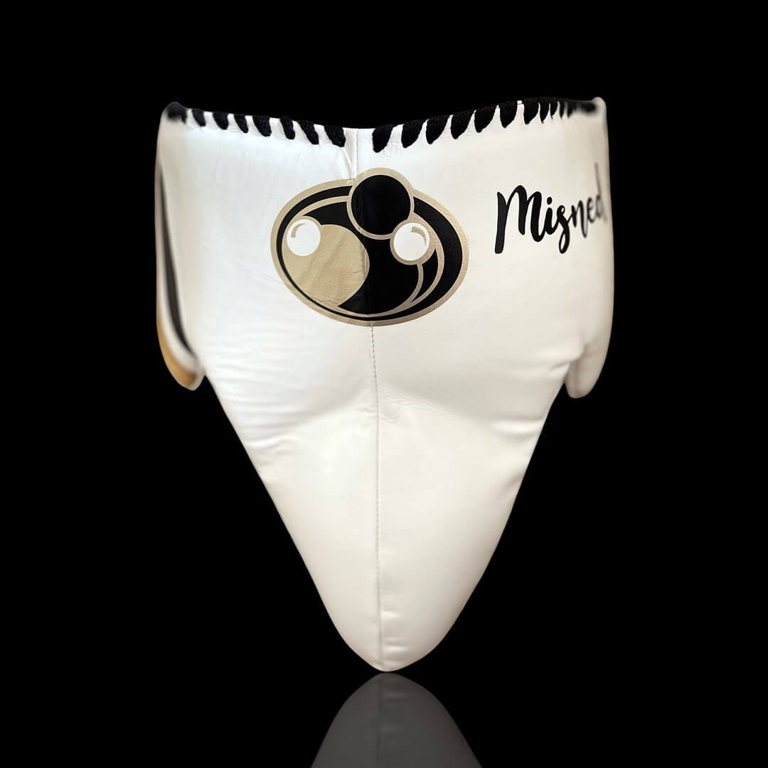Grant Boxing Set White/Black/Gold Lace-Up Groinguard