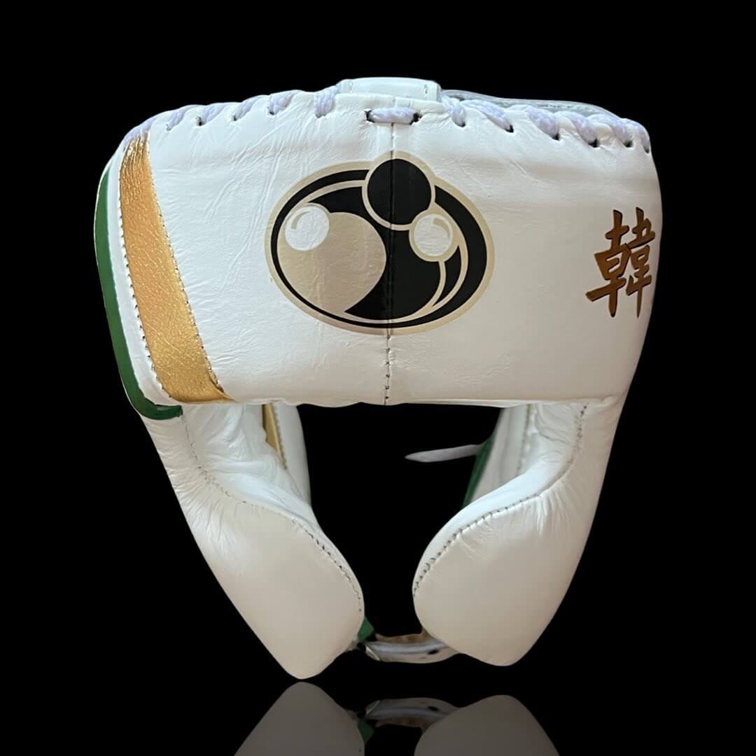 Grant White/Green/Gold Boxing Set Headguard