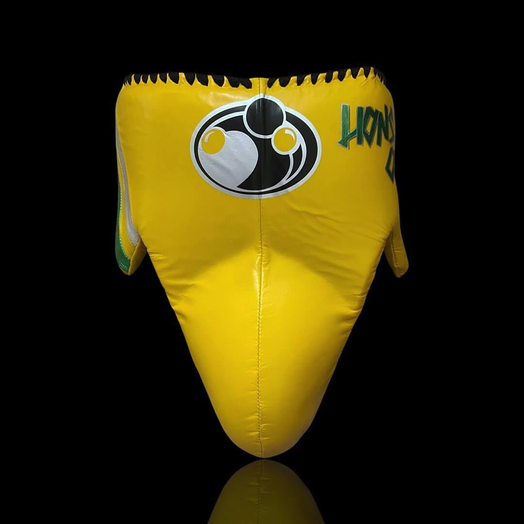 Grant Leather Boxing Set Yellow/Green/Silver Groinguard