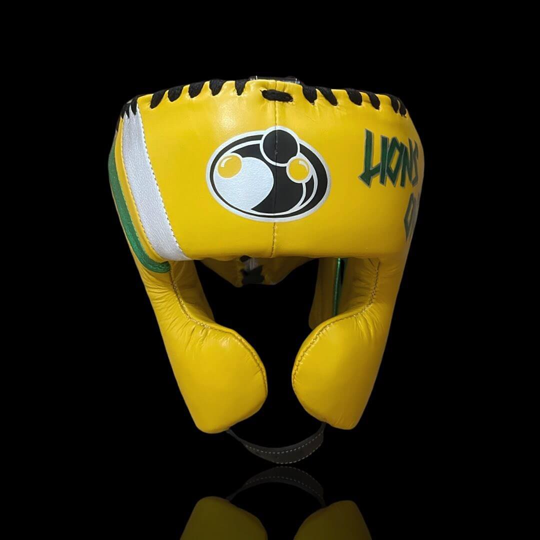 Grant Leather Boxing Set Yellow/Green/Silver Headguard