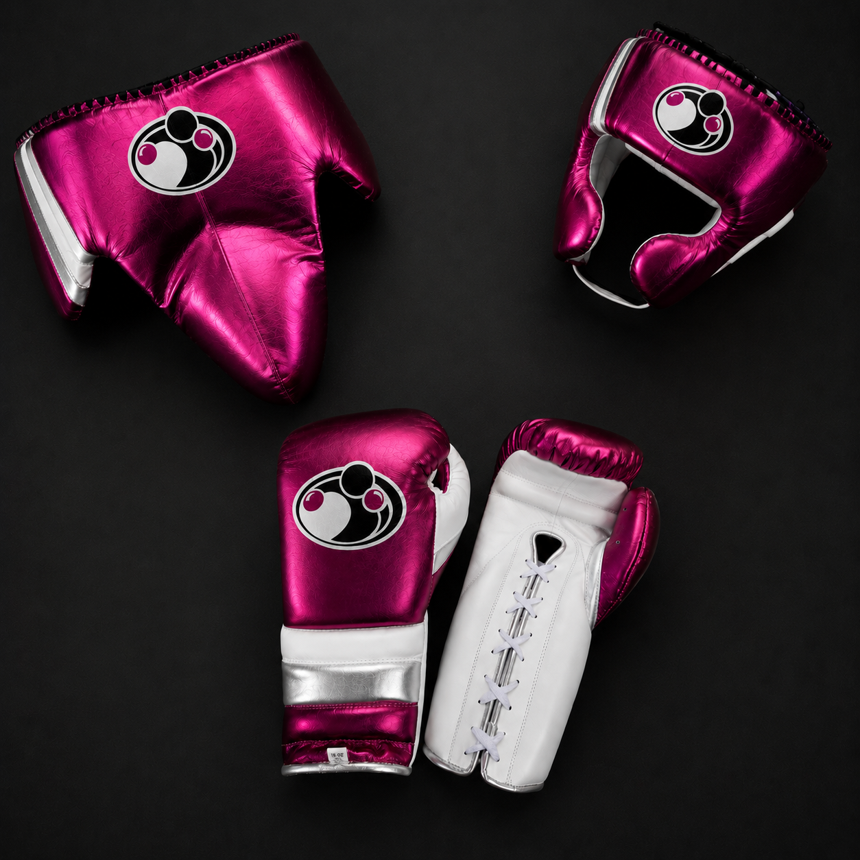 Grant Boxing Sparring Set Dark-Pink/White/Silver 