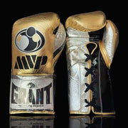Grant Gold/Black/Silver Back and Front View Boxing Gloves 16oz Professional Training