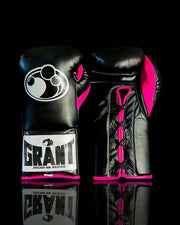 Grant Black/Pink front and back Boxing Gloves 16oz for Sparring Training