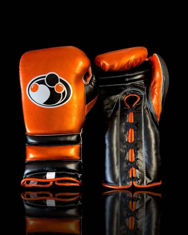 Grant Orange/Black Back and Front View 16oz Boxing Gloves Premium Leather