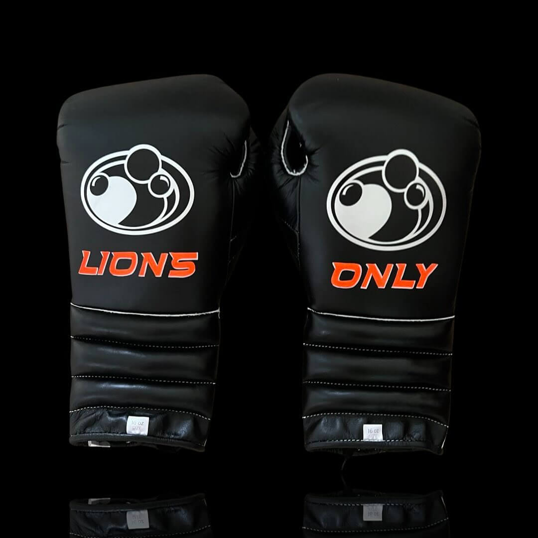 Grant Black Full View Leather Boxing Gloves Back View