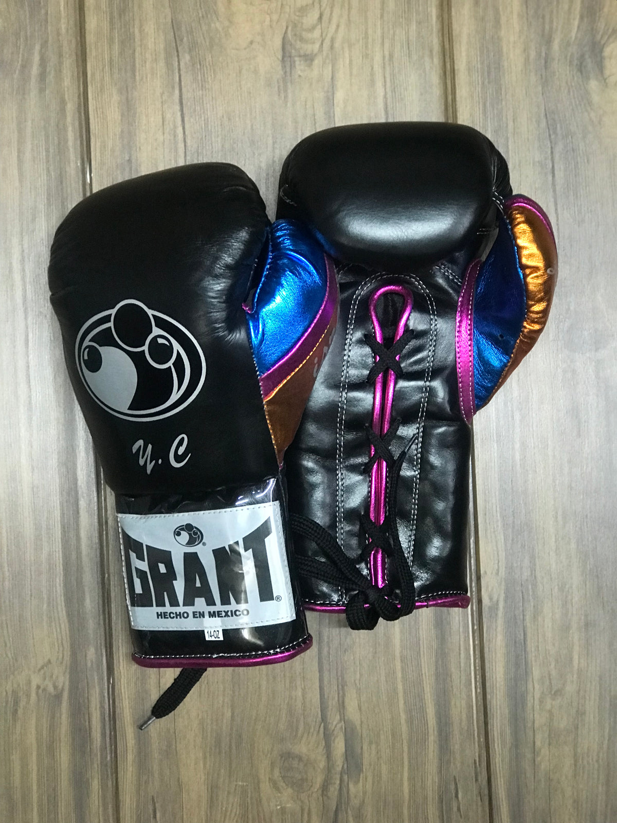 Grant Boxing Gloves Black/Pink/Blue/Orange  Leather Training Gloves