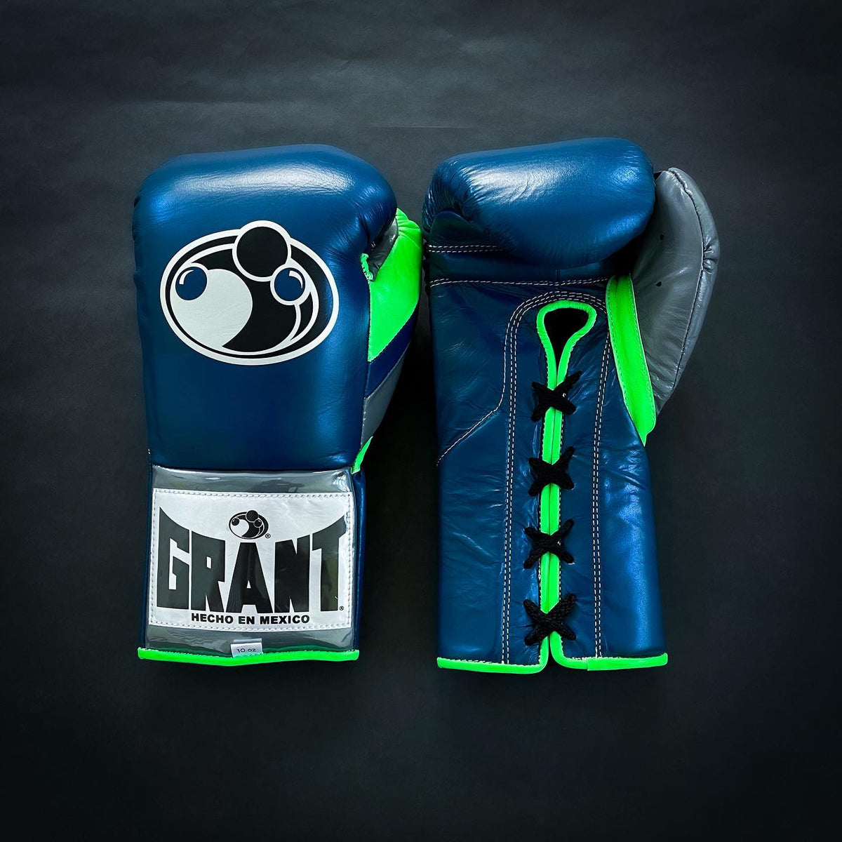Grant Boxing Gloves Blue/Green/Grey Leather Gloves for Intense Sessions