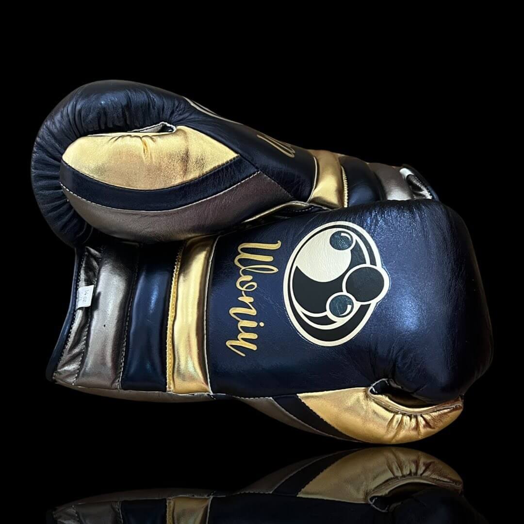 Grant Blue/Black/Gold Boxing Gloves Women Fitness Training Gloves Thumb View