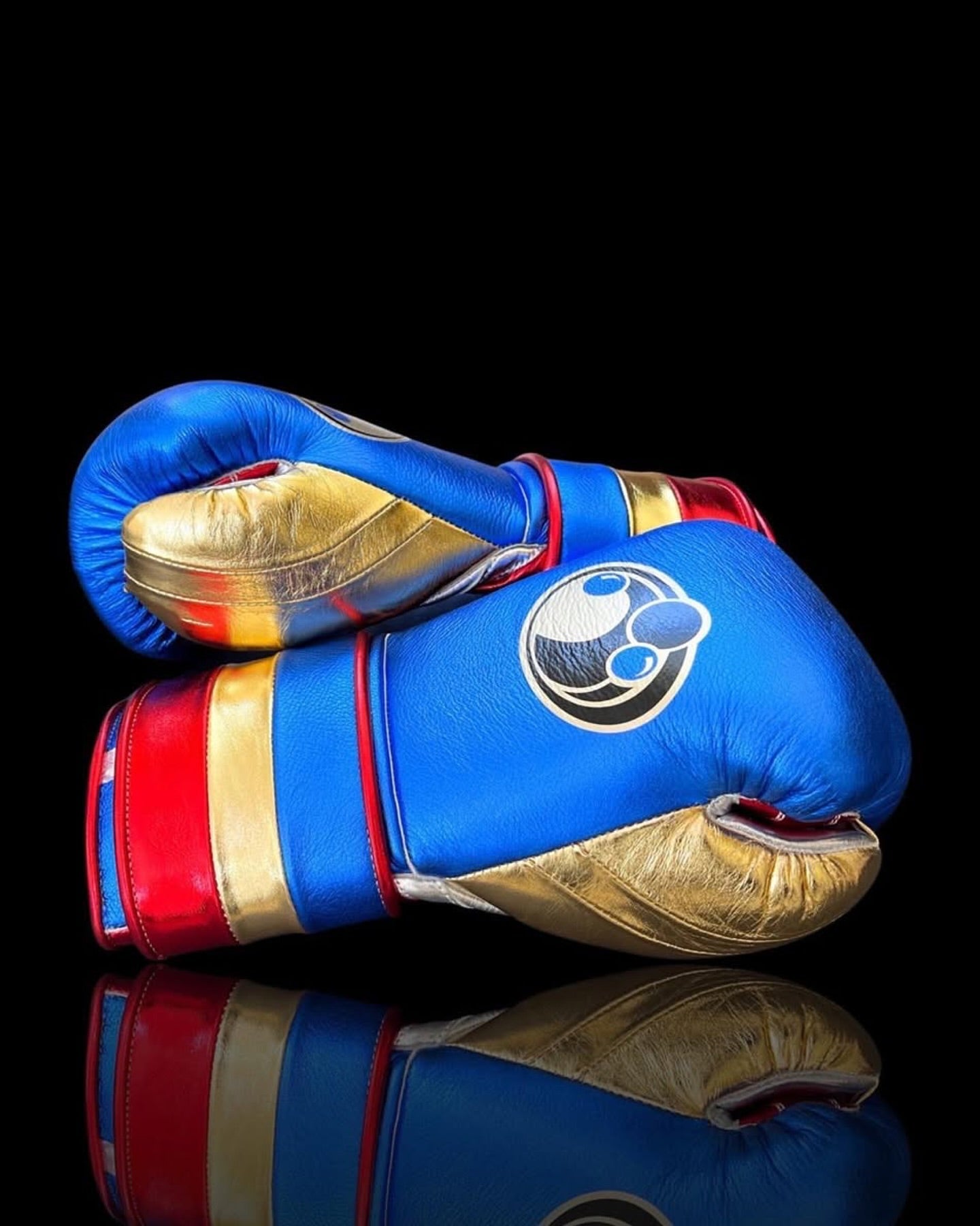 Grant Blue/Red/Gold/Silver Boxing Gloves 14oz Premium Training Gloves Thumb view