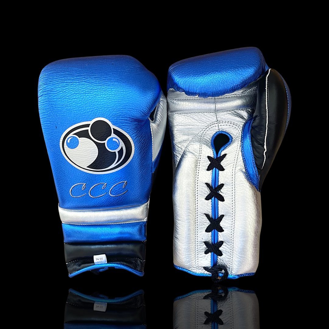 Grant Blue/Silver/Black Full View Leather Boxing Gloves