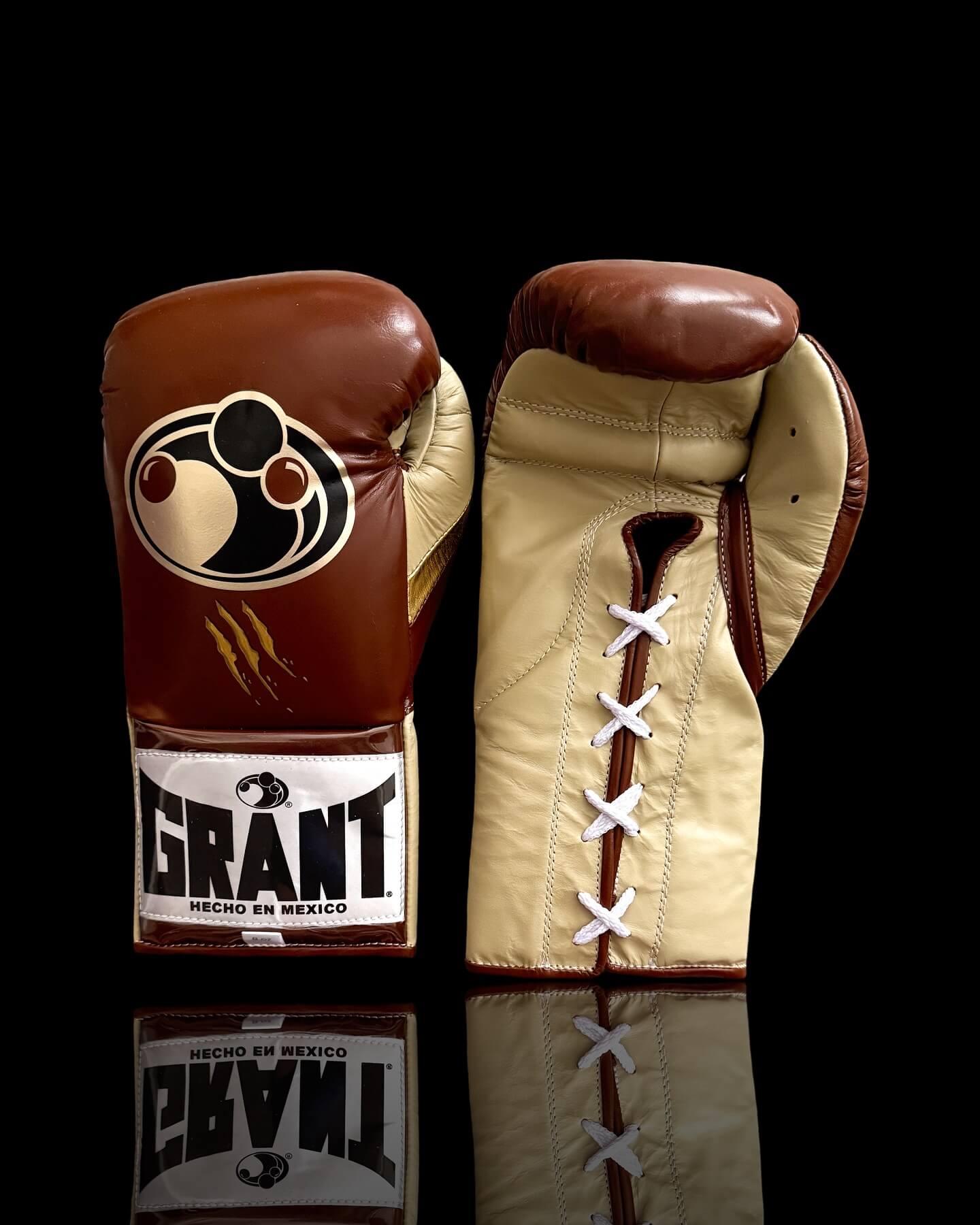 Grant Brown/Beige/Gold Boxing Gloves Premium Quality Training