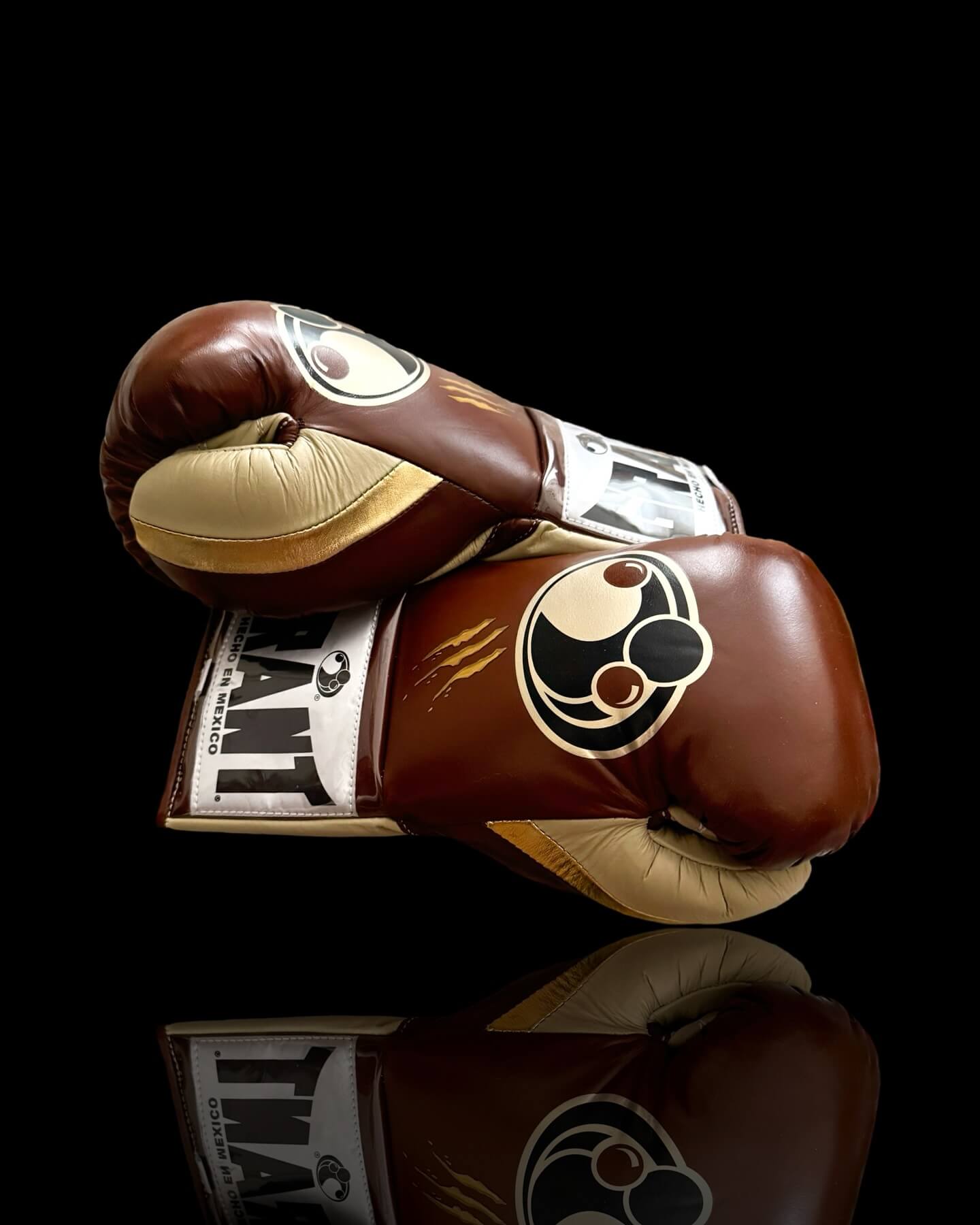 Grant Brown/Beige/Gold Boxing Gloves Premium Quality Training Thumb View