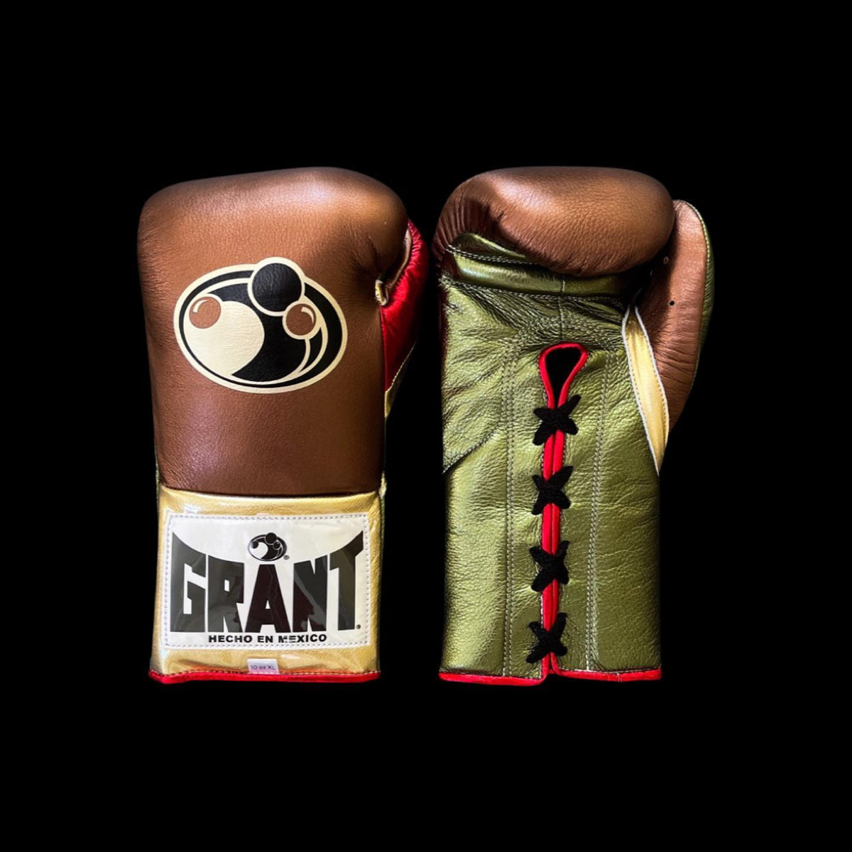 Grant Boxing Gloves Brown/Green/Red/Gold Leather Training Gloves for Boxing