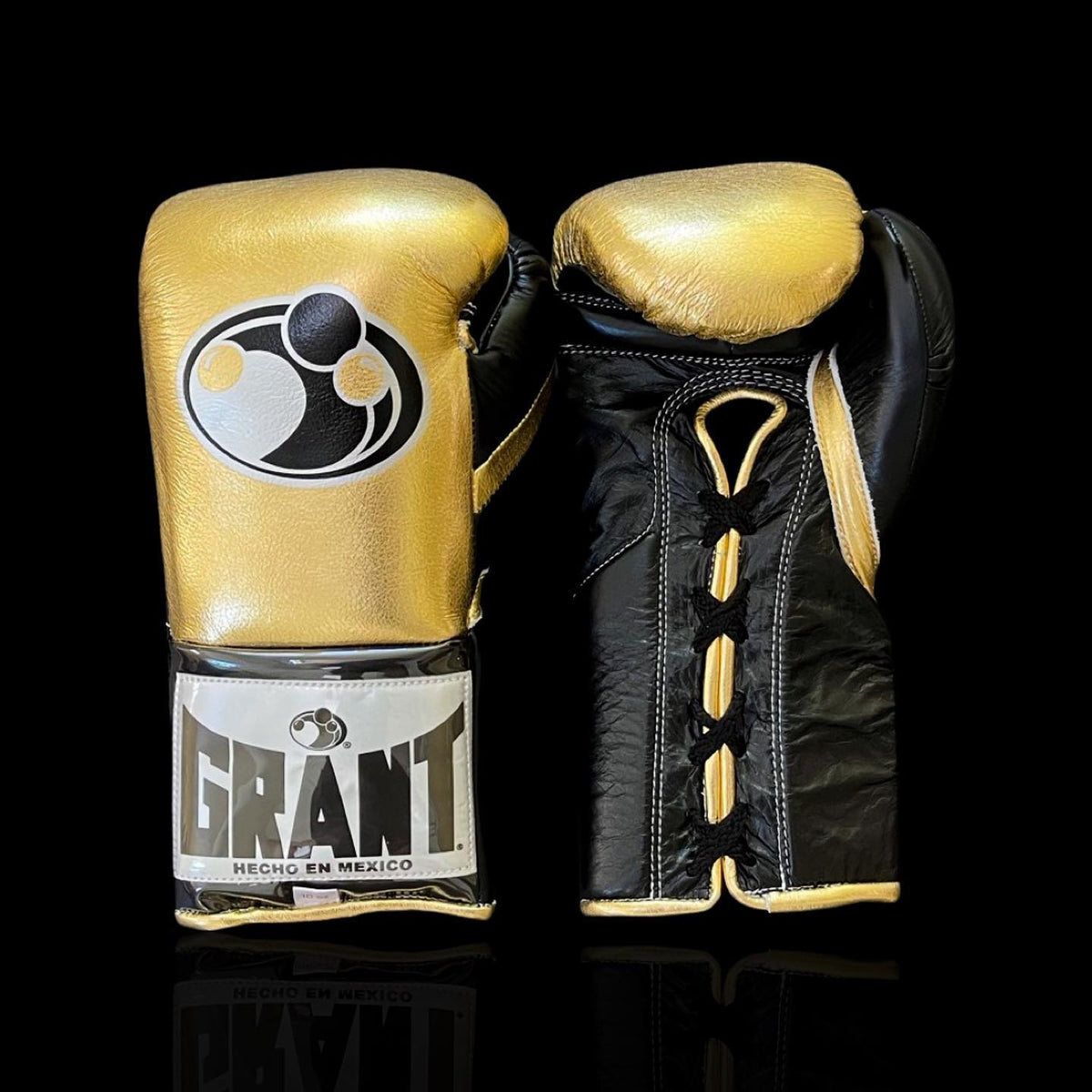 Grant Boxing Gloves Gold/Black Padded Leather Gloves for Heavy Bag Work