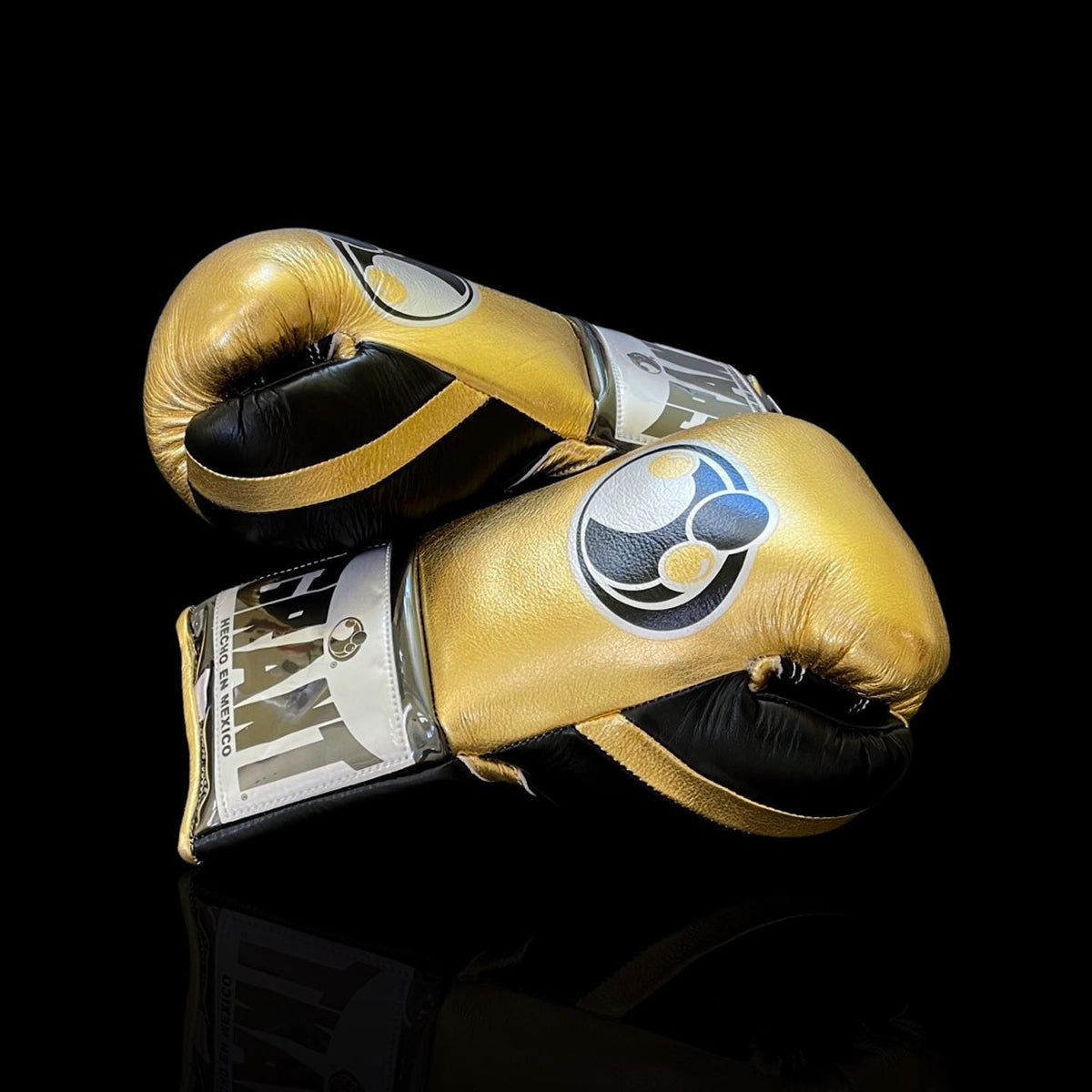 Grant Boxing Gloves Gold/Black Padded Leather Gloves Side View