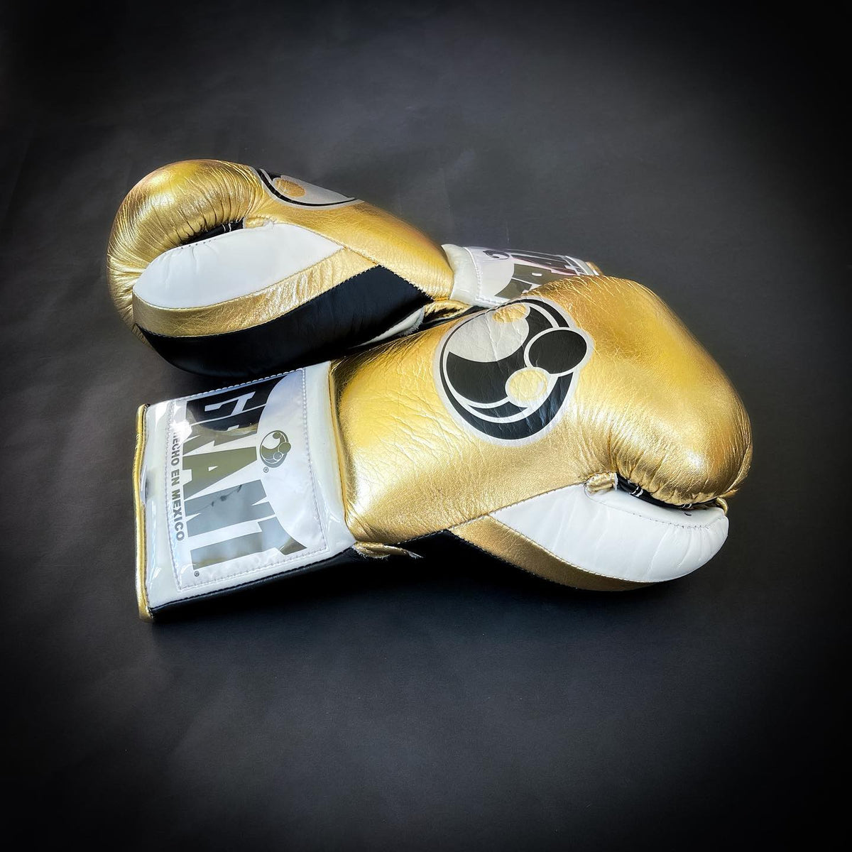 Grant Boxing Gloves Gold/Black/White Training Gloves Side View