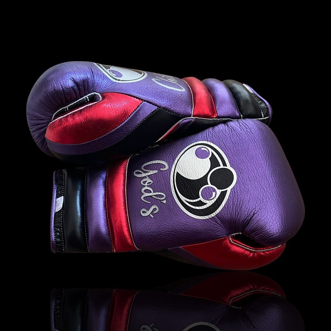 Grant Purple/Black/Red Boxing Gloves Premium Gym Training Pair Side View