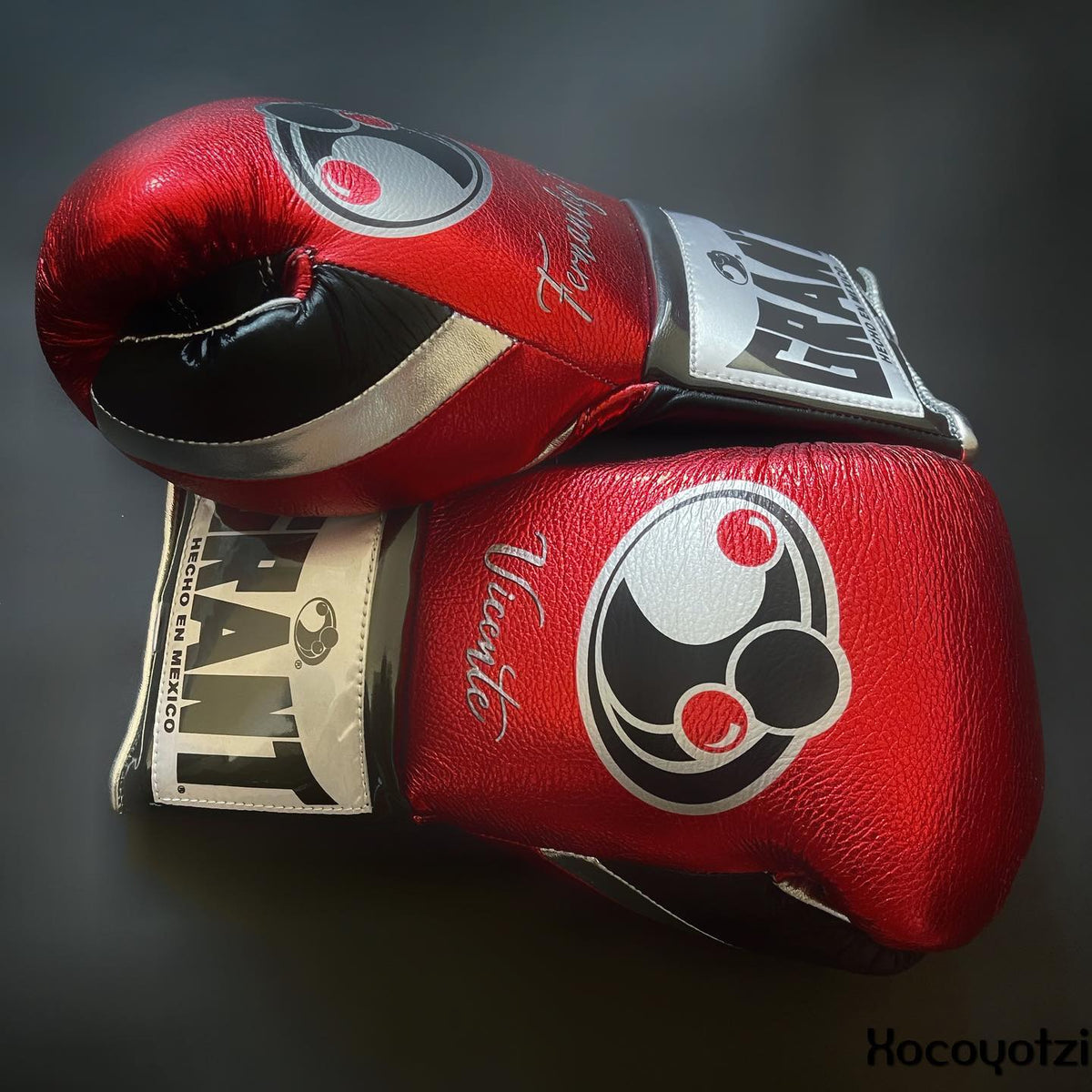 Grant Red/Black/Silver  Boxing Gloves Durable Sparring Gloves Side View