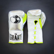 Grant Boxing Gloves Silver/White/Yellow Leather Gloves for Practice