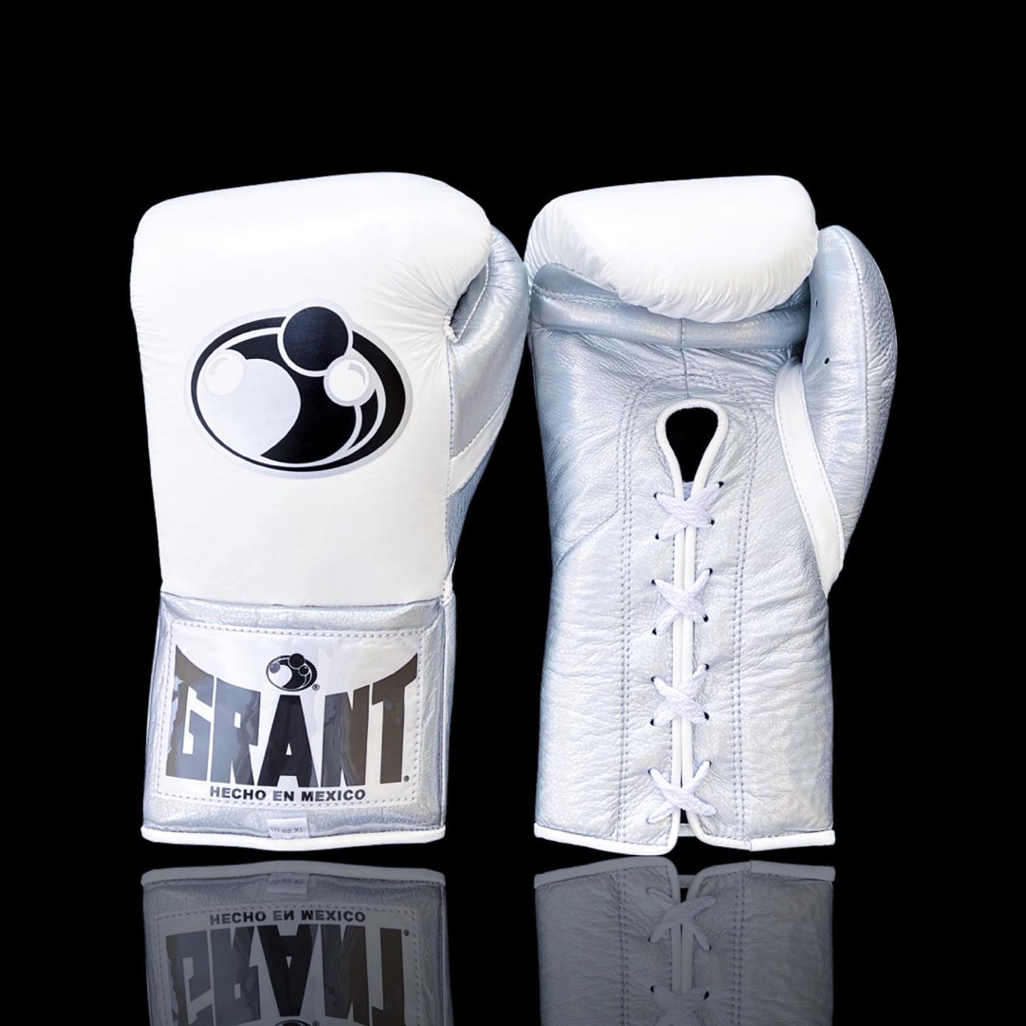 Grant White/Silver Boxing Gloves Beginner Friendly Training Gloves