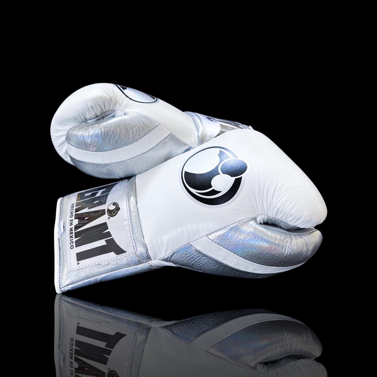 Grant White/Silver Boxing Gloves Beginner Friendly Training Gloves Thumb View