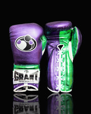Grant Boxing Gloves Purple/Green/White Leather Training Gloves for Boxing