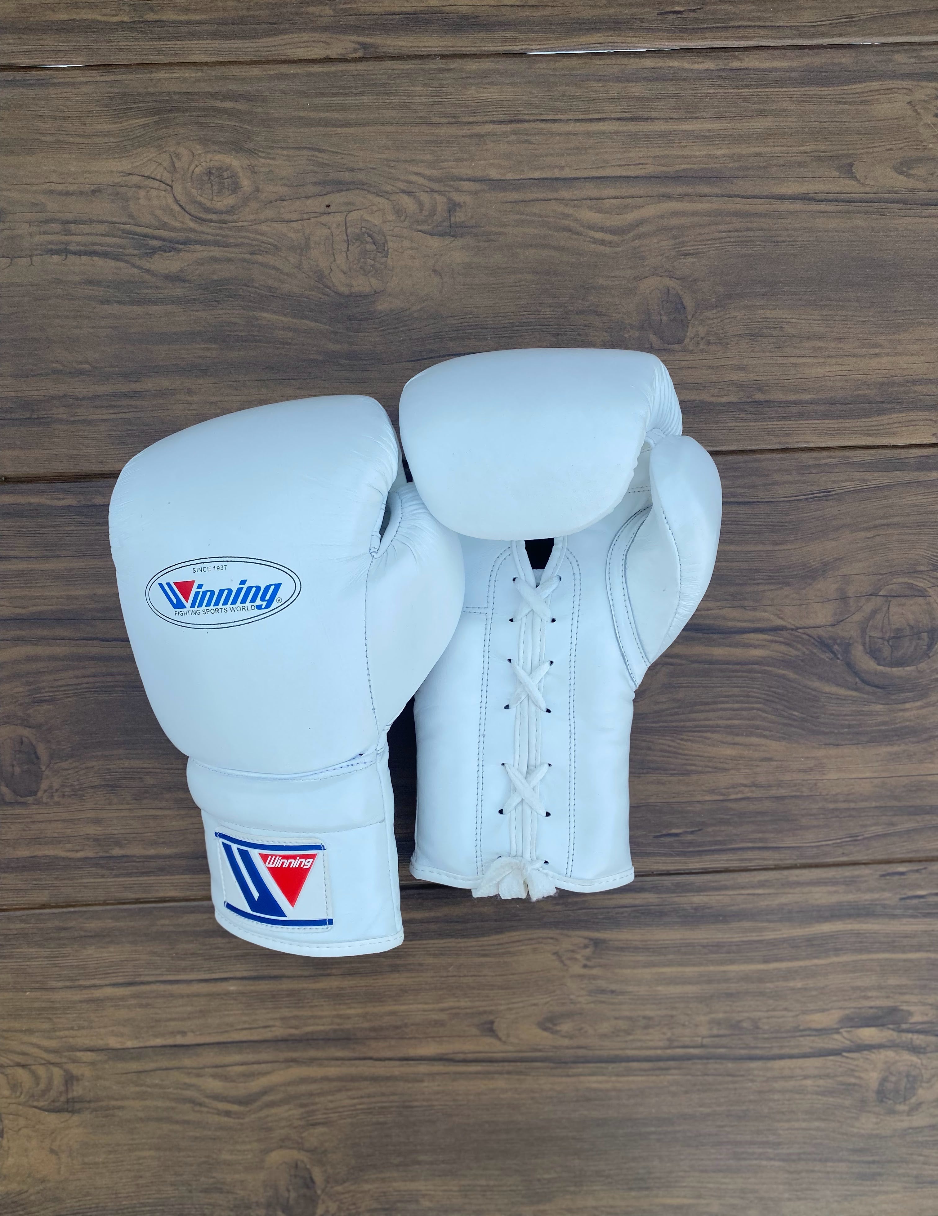 Best Value Winning Boxing Gloves Set White Lace-Up Bundle