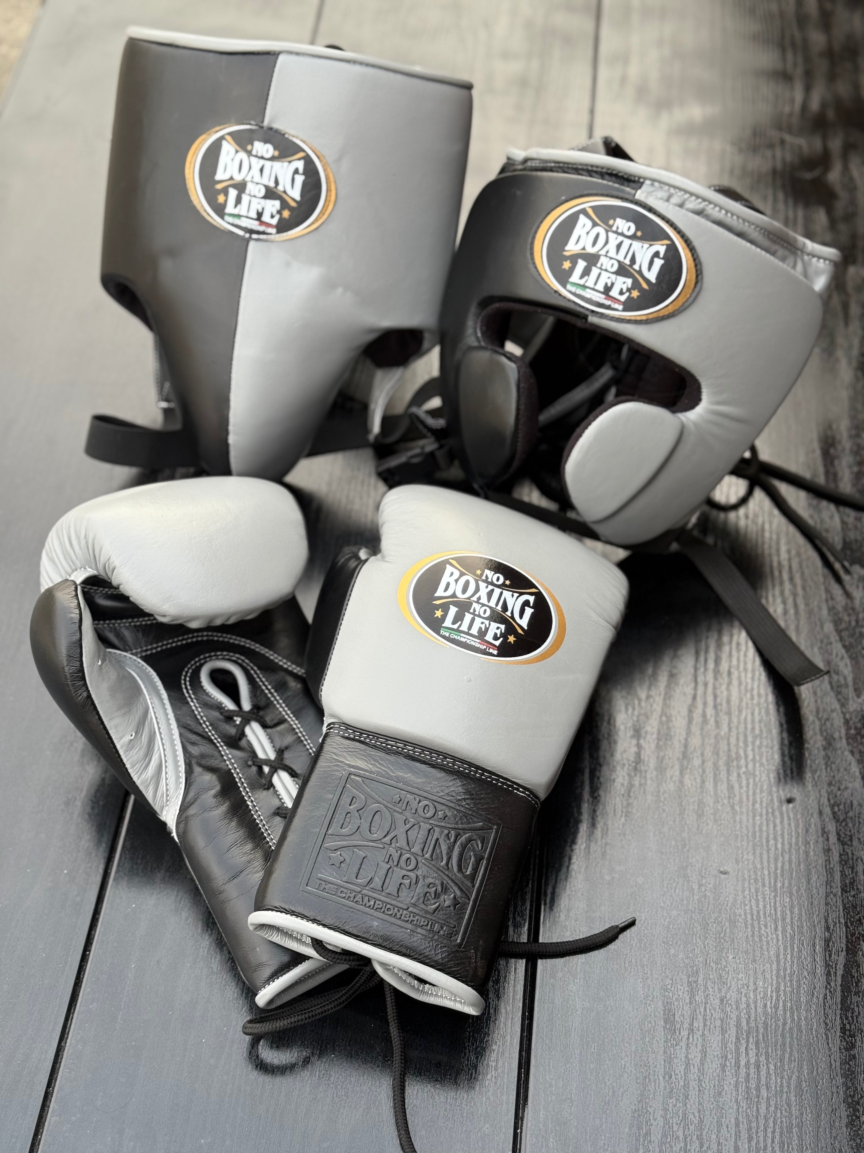 Affordable No Boxing No Life Training Collection Grey/Black 14oz Gloves Bundle
