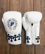 Winning Boxing Gloves White/Blue/Black Lace-Up 16oz