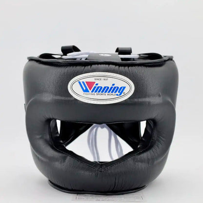 Winning Black Boxing Headguard | Elite Soft-Padding Headgear for Sparring