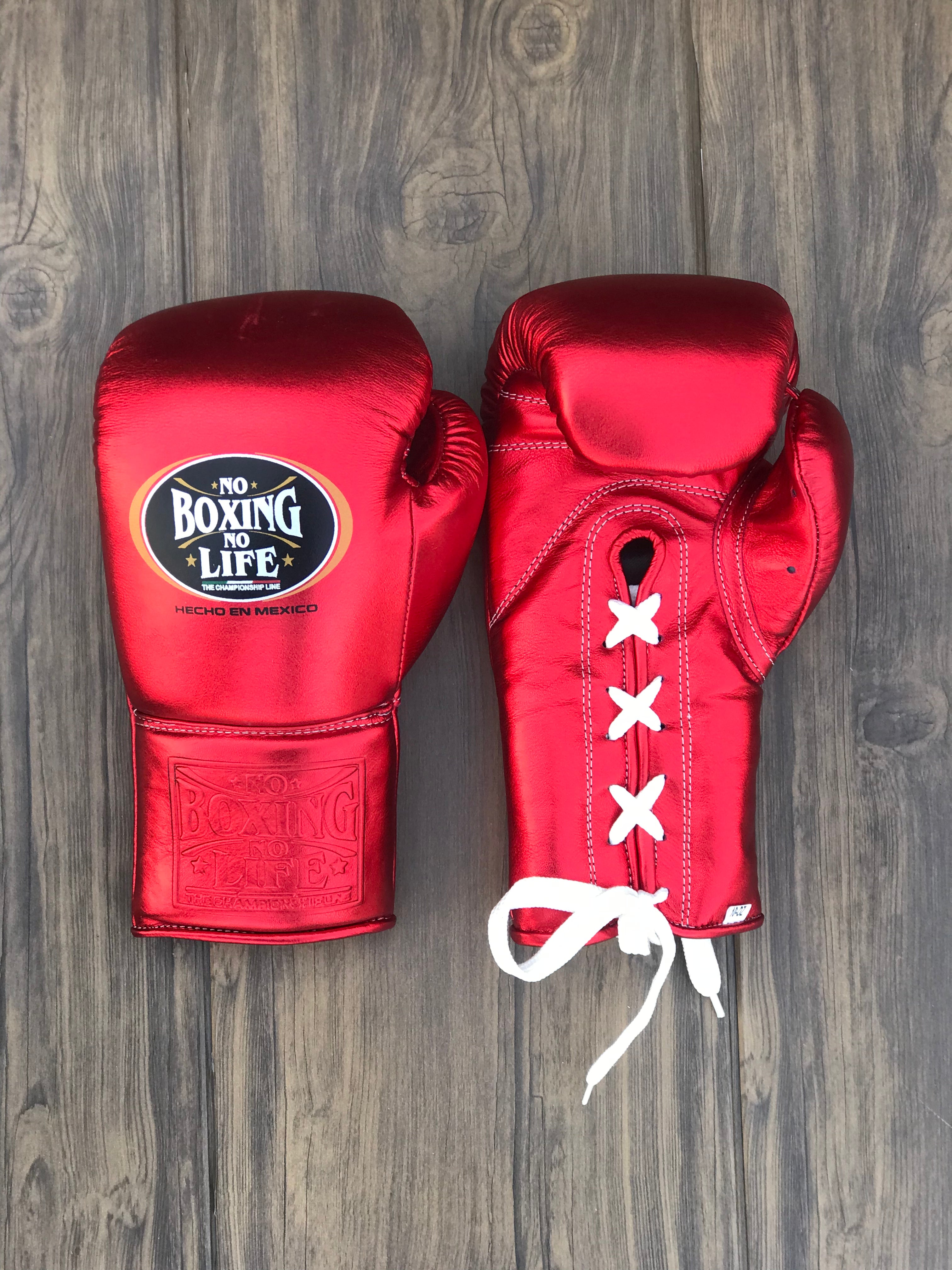 No Boxing No Life Red Boxing Gloves, Premium Soft-Padding Sparring