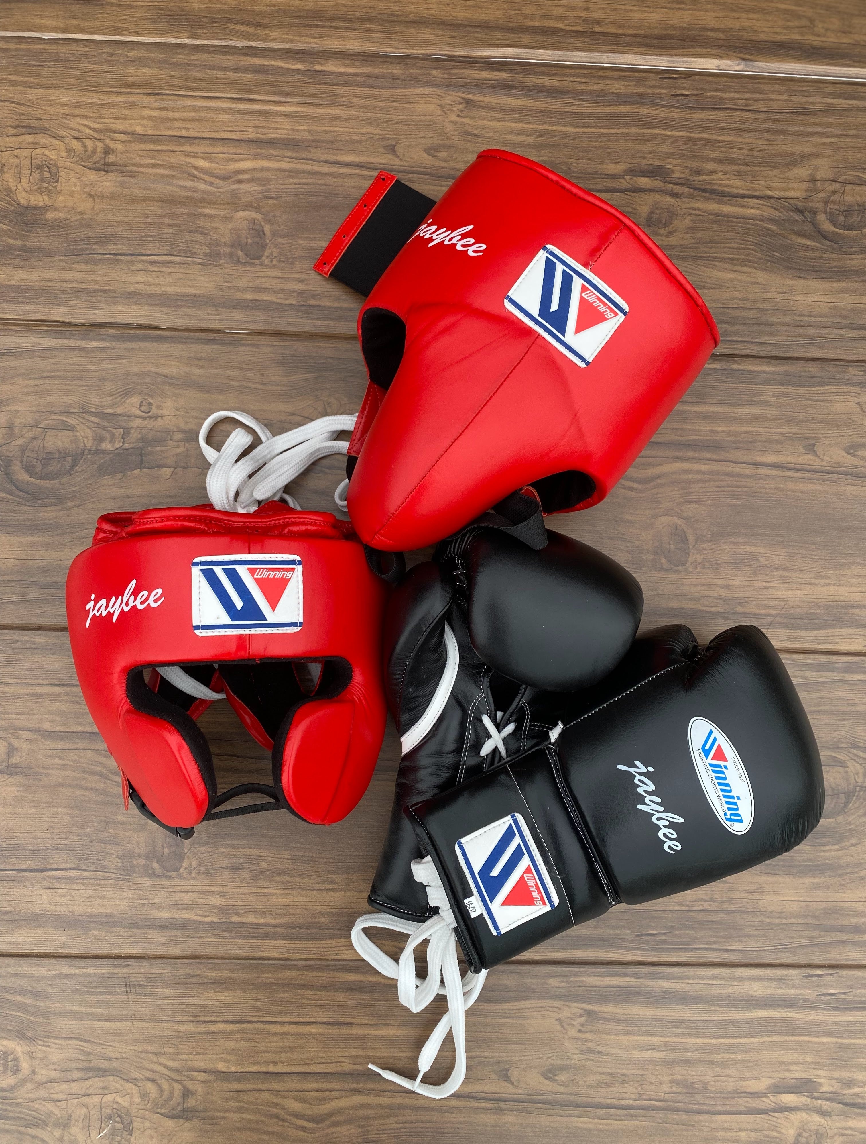 Winning Custom Fit Boxing Gloves Set Red/Black Great Value Pack