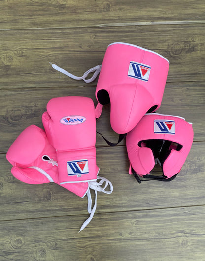 Winning boxing gloves set, Winning PINK Boxing Gear, Winning Head Guard, Winning Groin Guard, Thanksgiving gift for students, Christmas gift, Birthday gift for Friends, Wedding gift for Men, Gift shop, Halloween gift for Kids