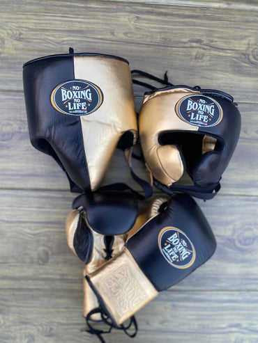 Personalized No Boxing No Life Boxing Set, Custom Logo, Gloves +Headguard & Groingurad