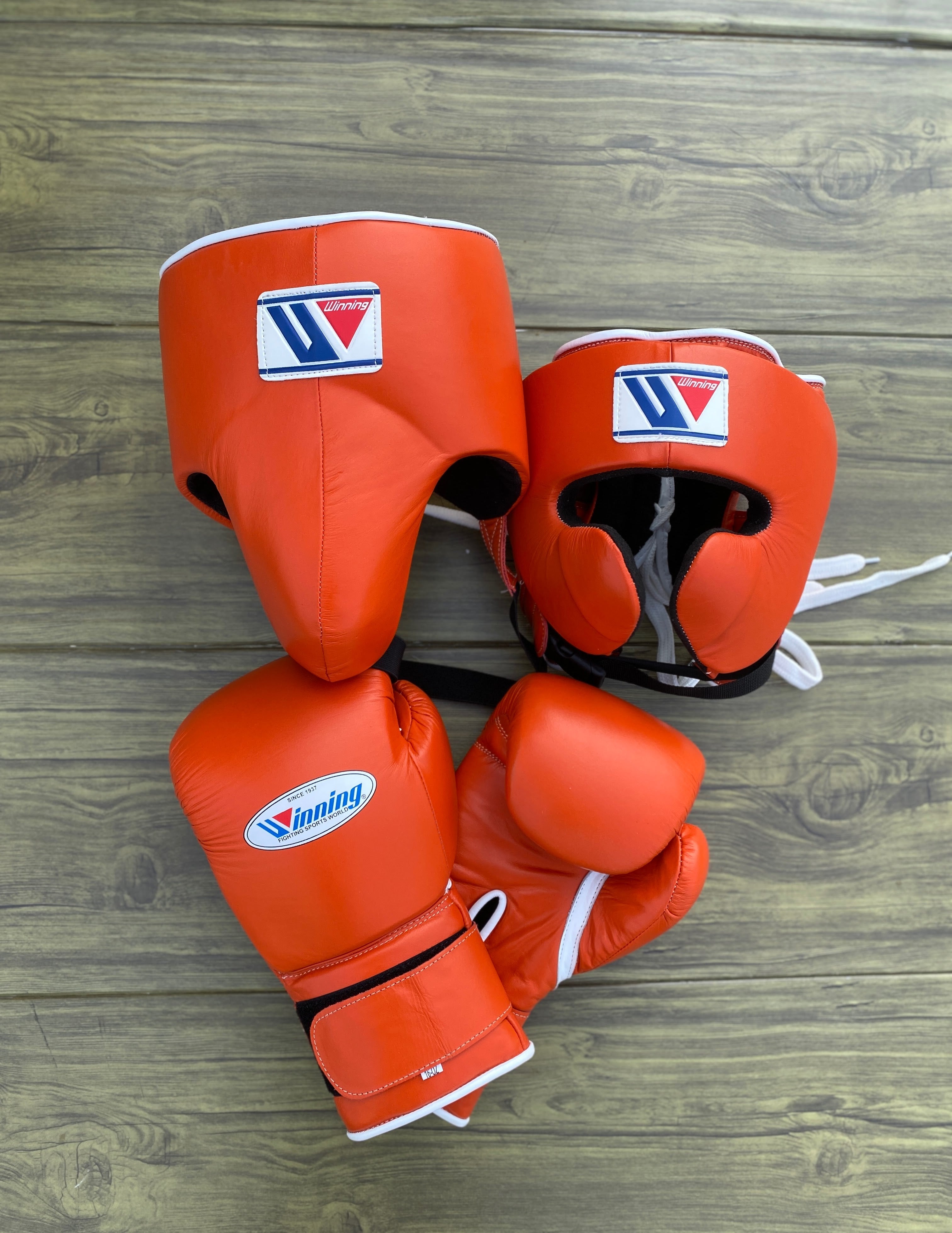 Value Winning Boxing Gloves Set Orange Lace-Up Training Pack