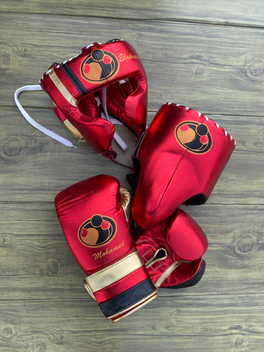 GRANT boxing gloves set,  GRANT RED  Boxing Gear, GRANT Head Guard, GRANT Groin Guard