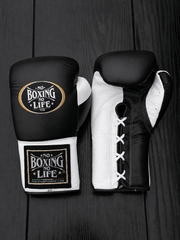 Value Custom No Boxing No Life Sparring Gloves Black/White Heavy Duty