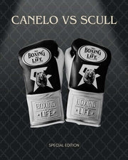 No Boxing No Life Black/White Boxing Gloves Premium Leather Training Pair