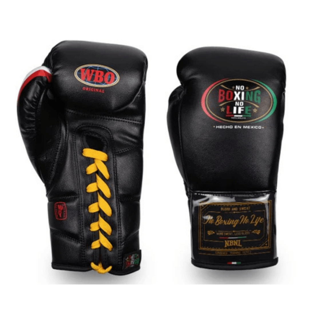 No Boxing No Life Black Leather Boxing Gloves Custom Fit Training
