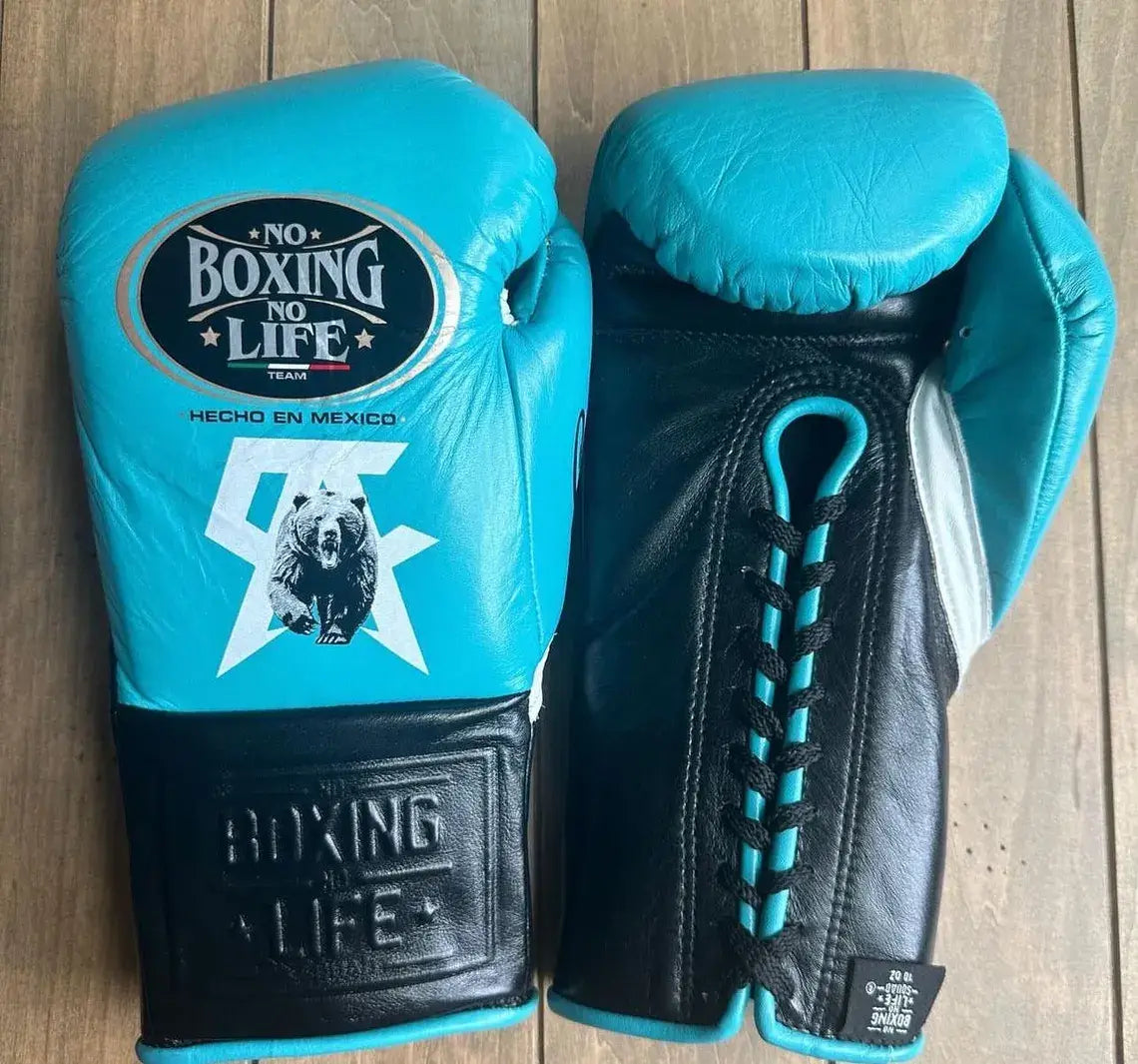 No Boxing No Life Blue/Black Boxing Gloves Women Fitness Training Gloves