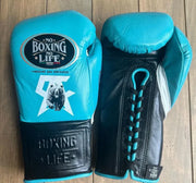 No Boxing No Life Blue/Black Boxing Gloves Women Fitness Training Gloves