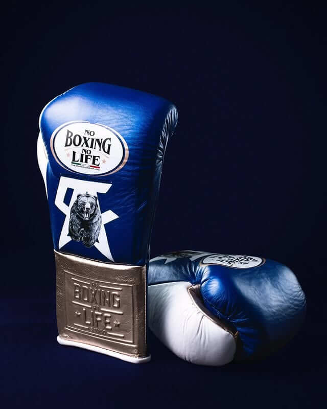 No Boxing No Life Blue/Brown/White White Boxing Gloves Women Fitness Training Gloves