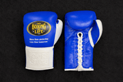 No Boxing No Life Blue/White Lace-Up Boxing Gloves Close Up Detail