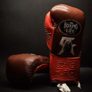 No Boxing No Life Brown/Orange Boxing Gloves Premium Gym Training Pair