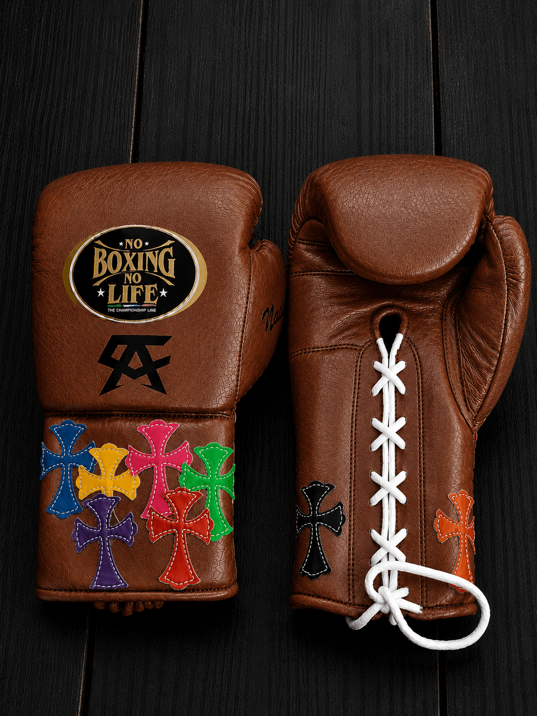 Best Value No Boxing No Life Training Gloves Brown Lace-Up