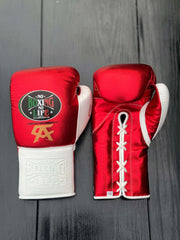 No Boxing No Life Red/White Lace-Up Boxing Gloves Training Gloves Front View